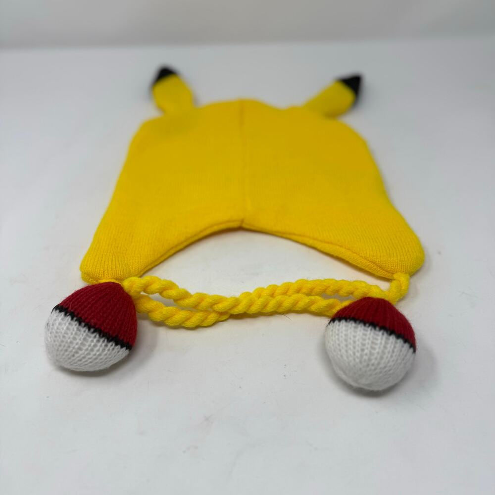 Pokémon Pikachu Laplander Hat One Size Yellow Poké Ball Tassels Kawaii Cosplay - Picture 8 of 8
